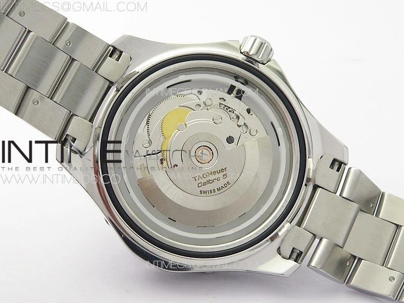 Aquaracer Calibre 5 41.5mm TARF 1:1 Best Edition Black Dial Black Bezel on SS Bracelet SW200